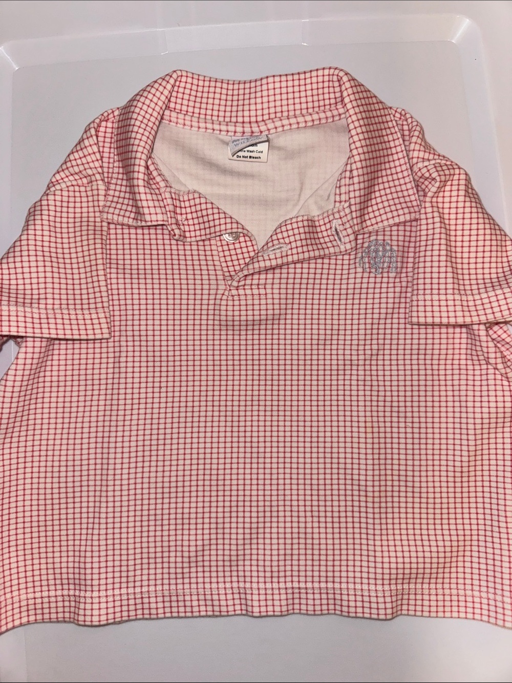 Toddler Coral Check Polo Shirt